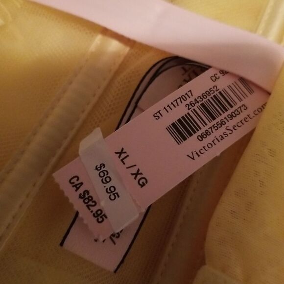 NWT Victoria’s Secret Dream Angels lemon yellow unlined lace-up corset top XL N - Picture 13 of 13